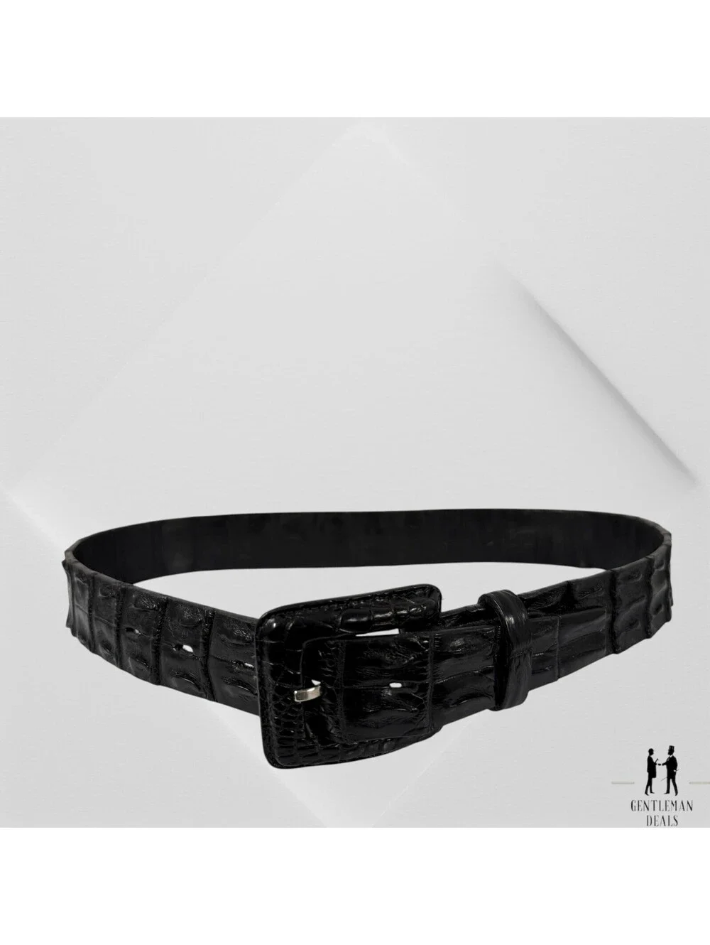 Ambrosi Abrianna new York Real Crocodile Black Italy Belt Womens S